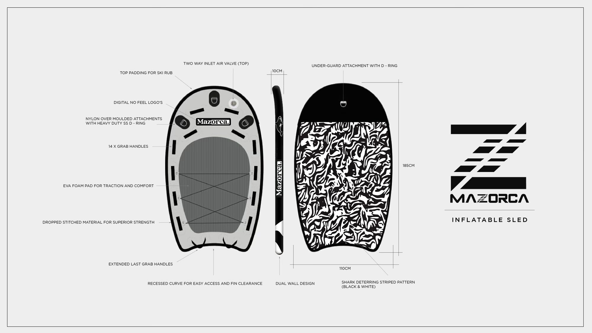 Inflatable Jet Ski Rescue Sled - Custom Tow Surf & Rescue Board