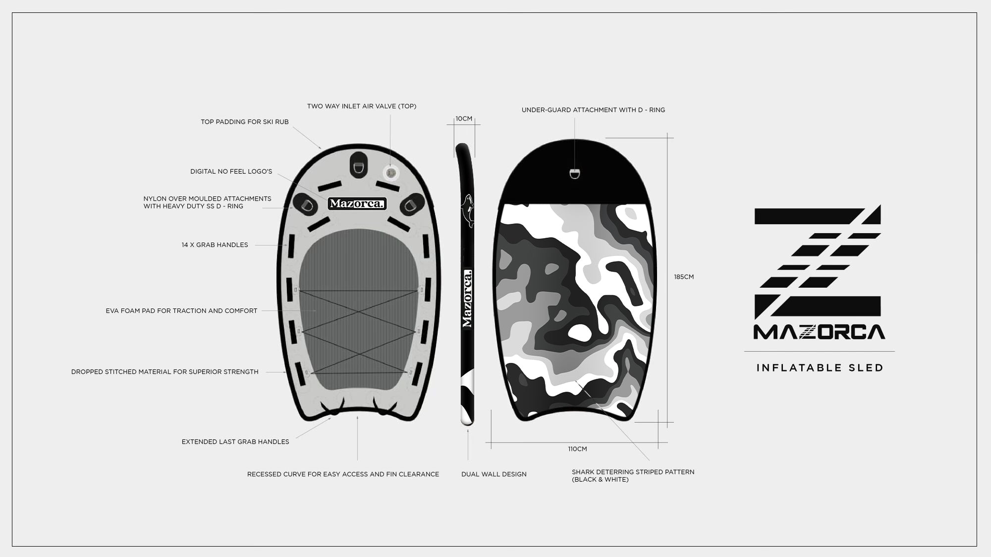 Inflatable Jet Ski Rescue Sled - Custom Tow Surf & Rescue Board