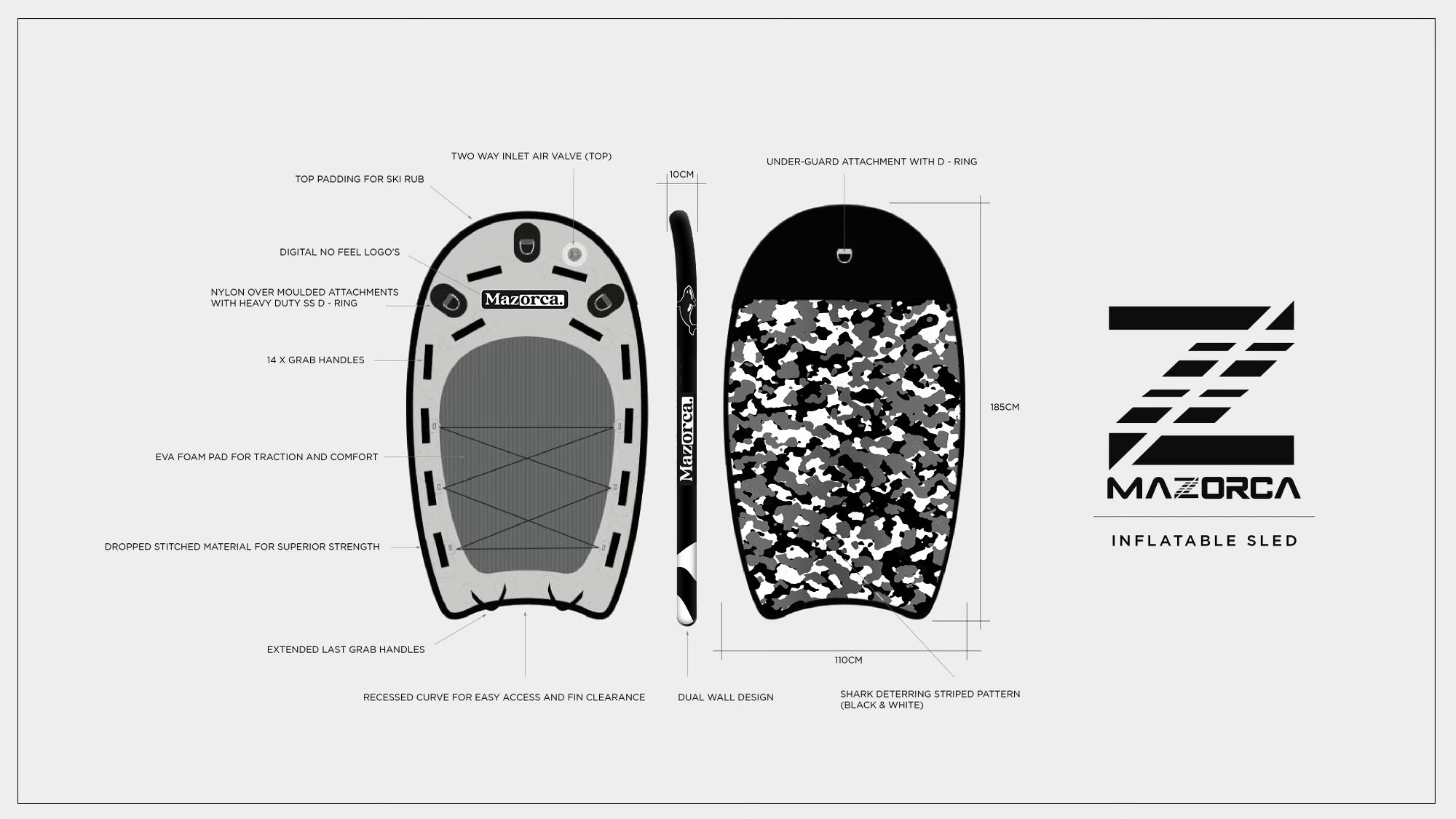 Inflatable Jet Ski Rescue Sled - Custom Tow Surf & Rescue Board