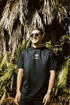 Unisex Land of Palm Black Hemp tee