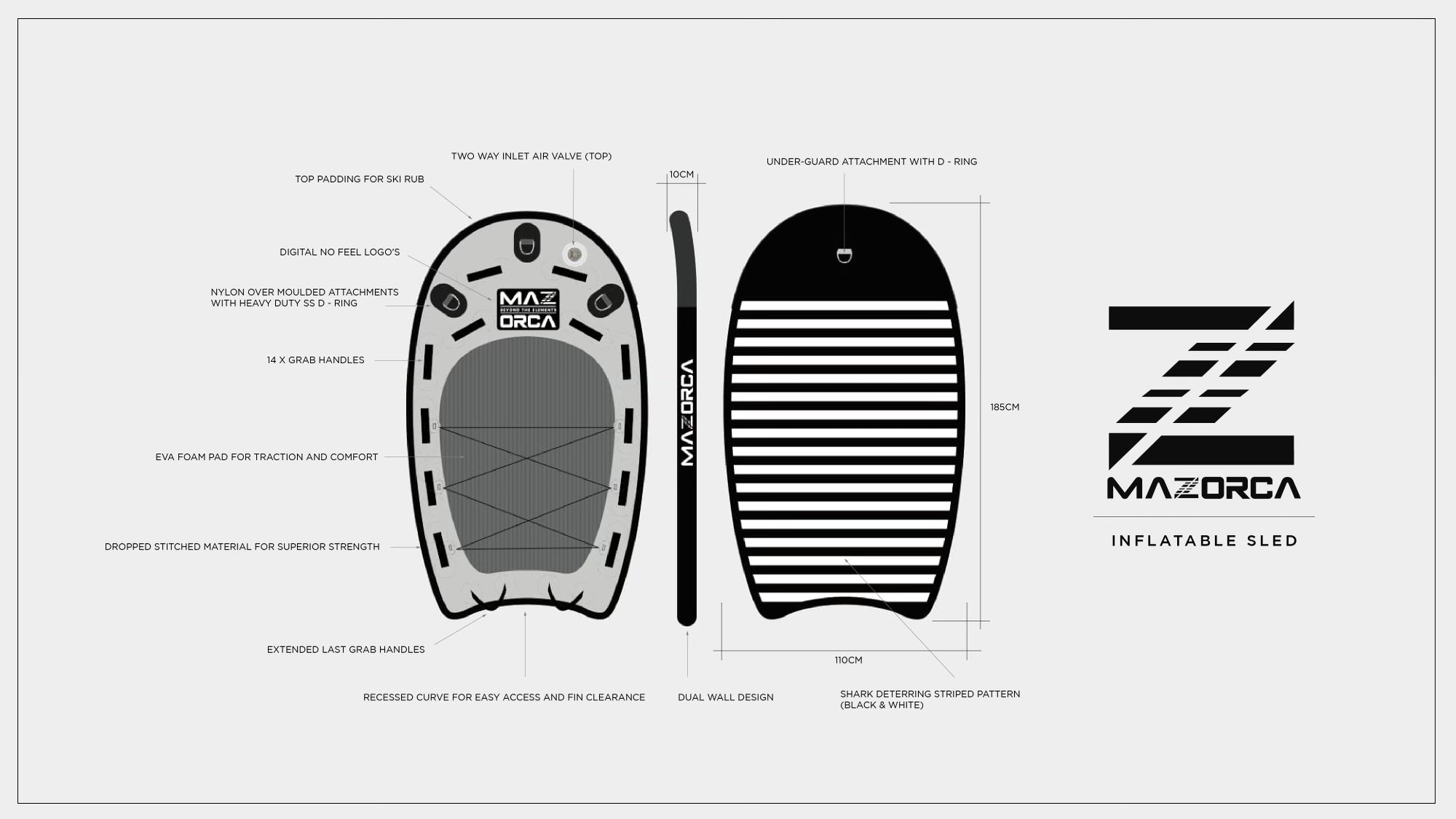 Inflatable Jet Ski Rescue Sled - Custom Tow Surf & Rescue Board